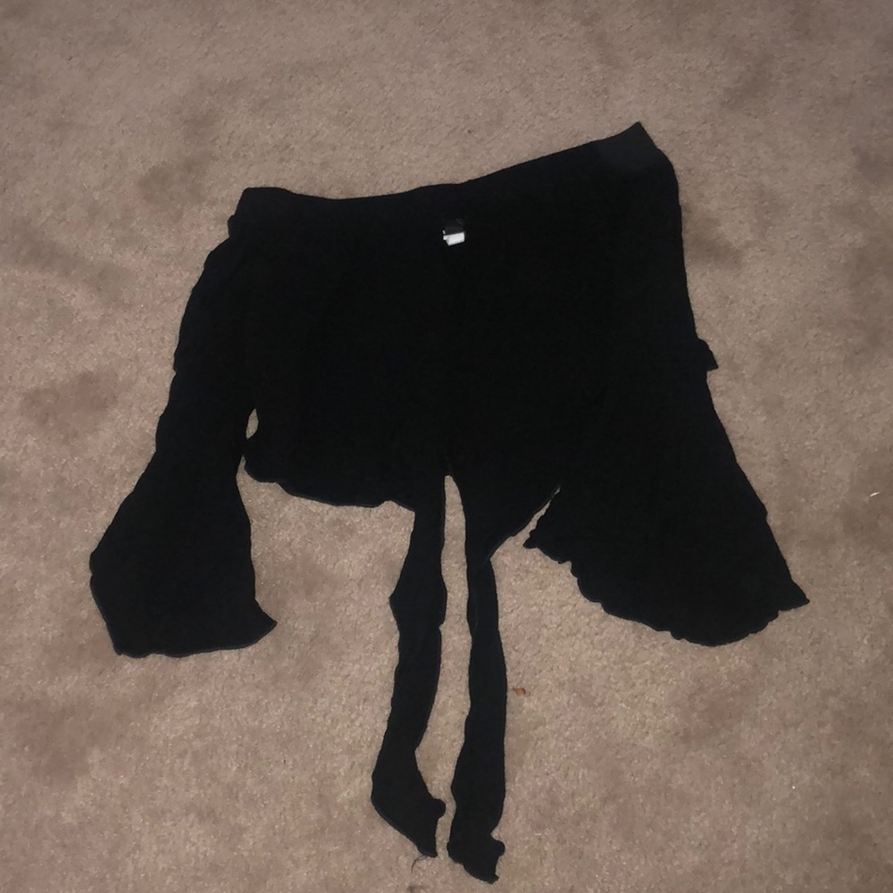 Black off the shoulder top